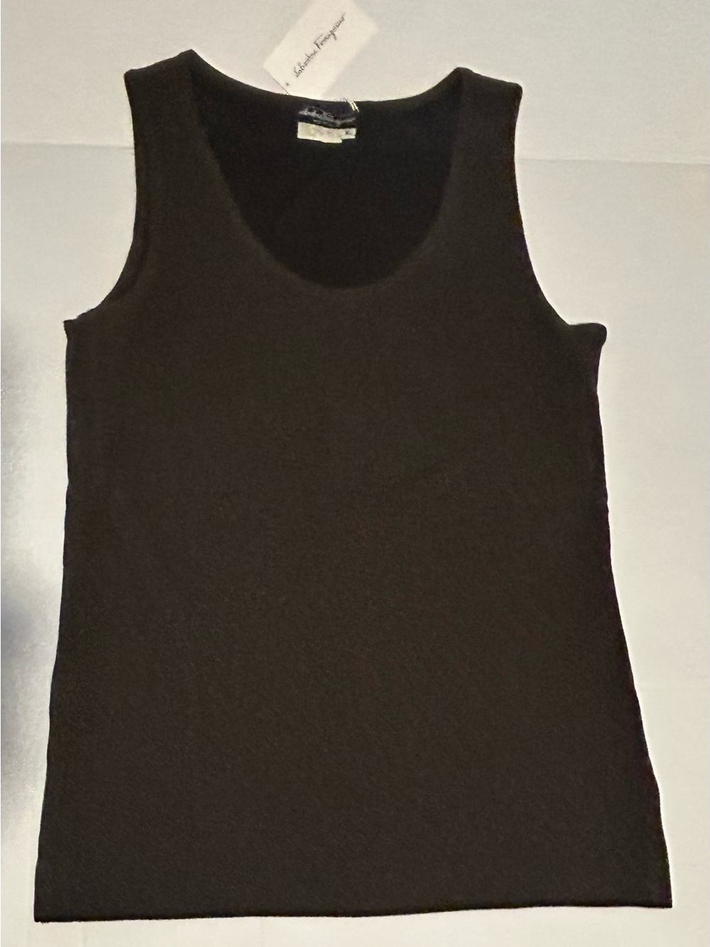 New Salvatore Ferragamo Dark Brown Metallic Sleeveless Sparkle Top sze XL Italy